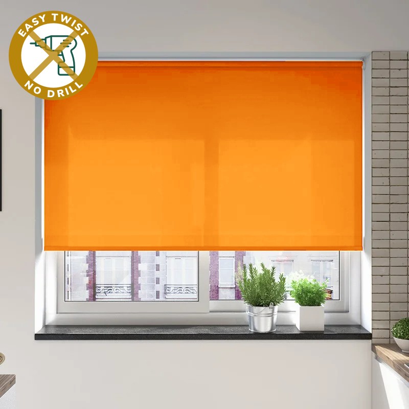 Catania Dimout Tangerine EasyTwist No Drill Roller Blind