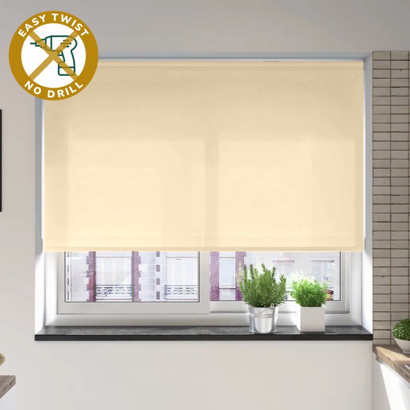 Catania Dimout Warm Almond EasyTwist No Drill Roller Blind