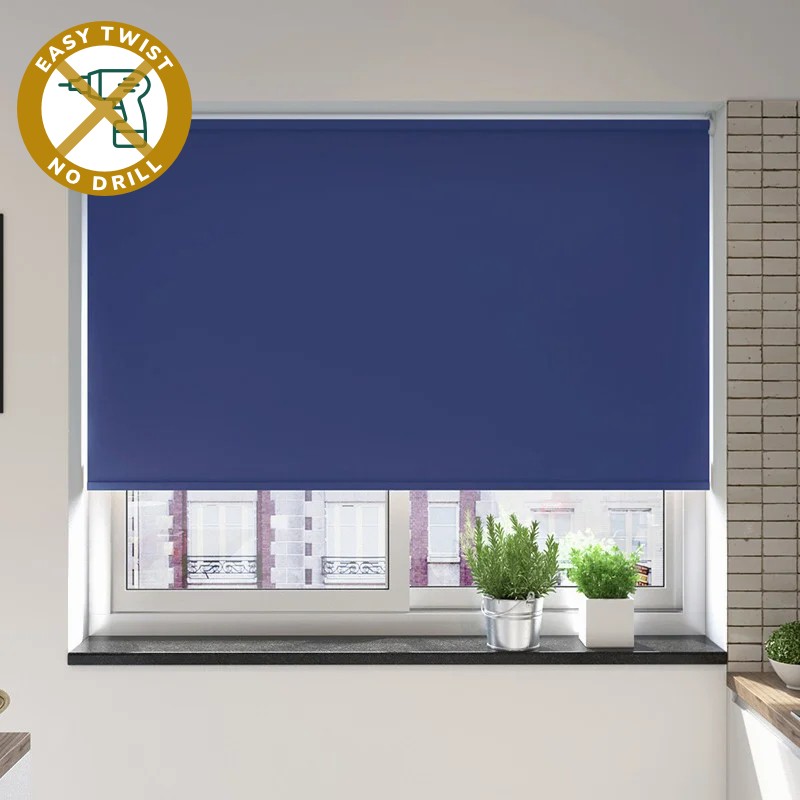 Milano Blackout Cobalt EasyTwist No Drill Roller Blind