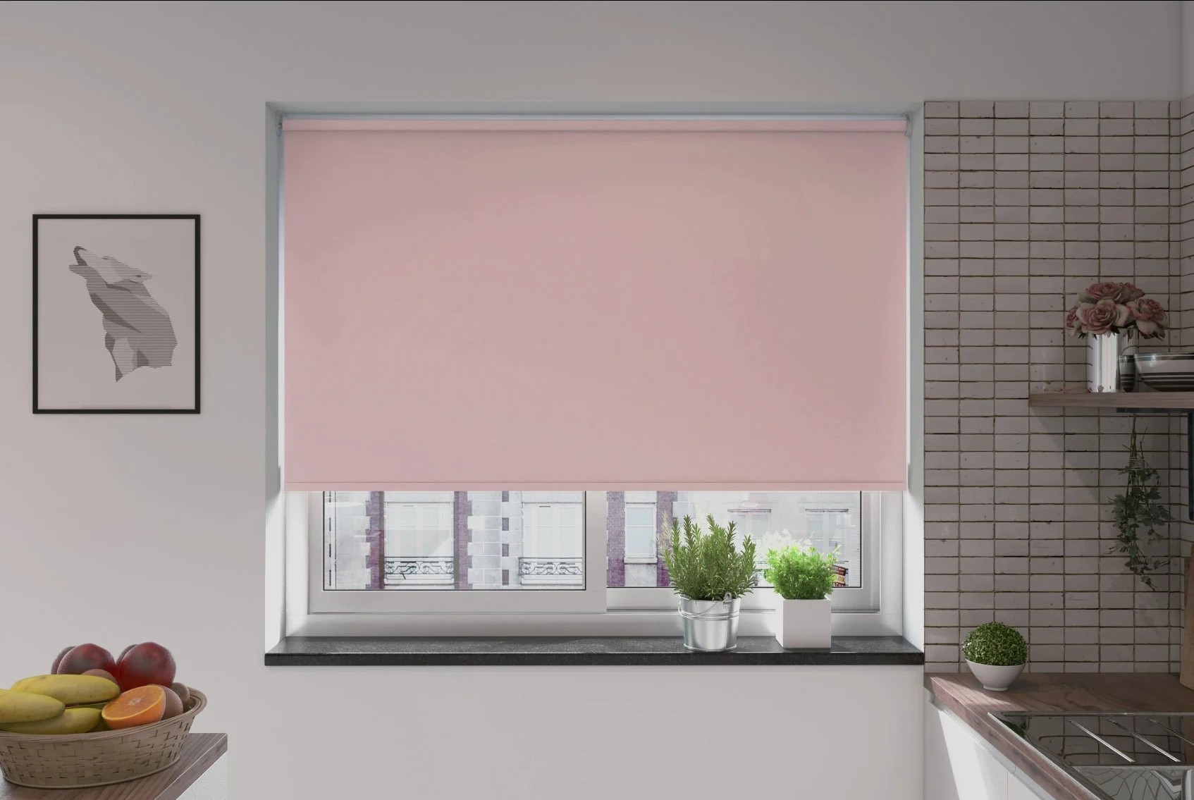 milano blackout dusty pink easytwist no drill roller blind