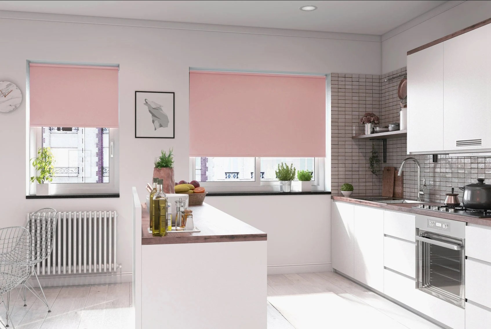 milano blackout dusty pink easytwist no drill roller blind