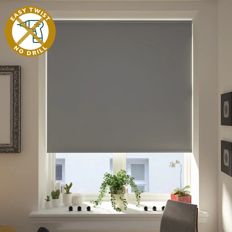 Milano Blackout Graphite EasyTwist No Drill Roller Blind