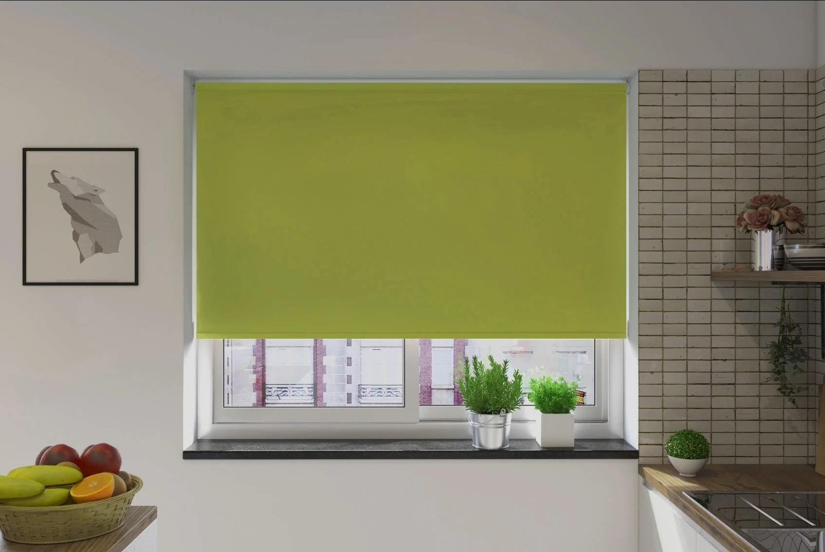 milano blackout moss easytwist no drill roller blind