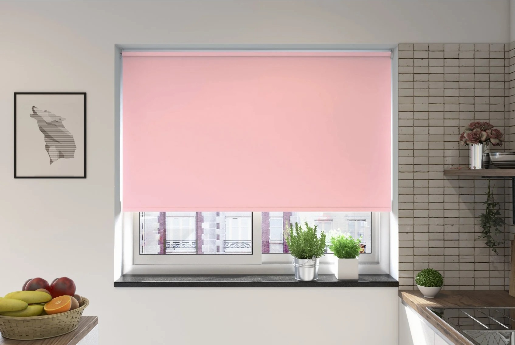 milano blackout rose easytwist no drill roller blind
