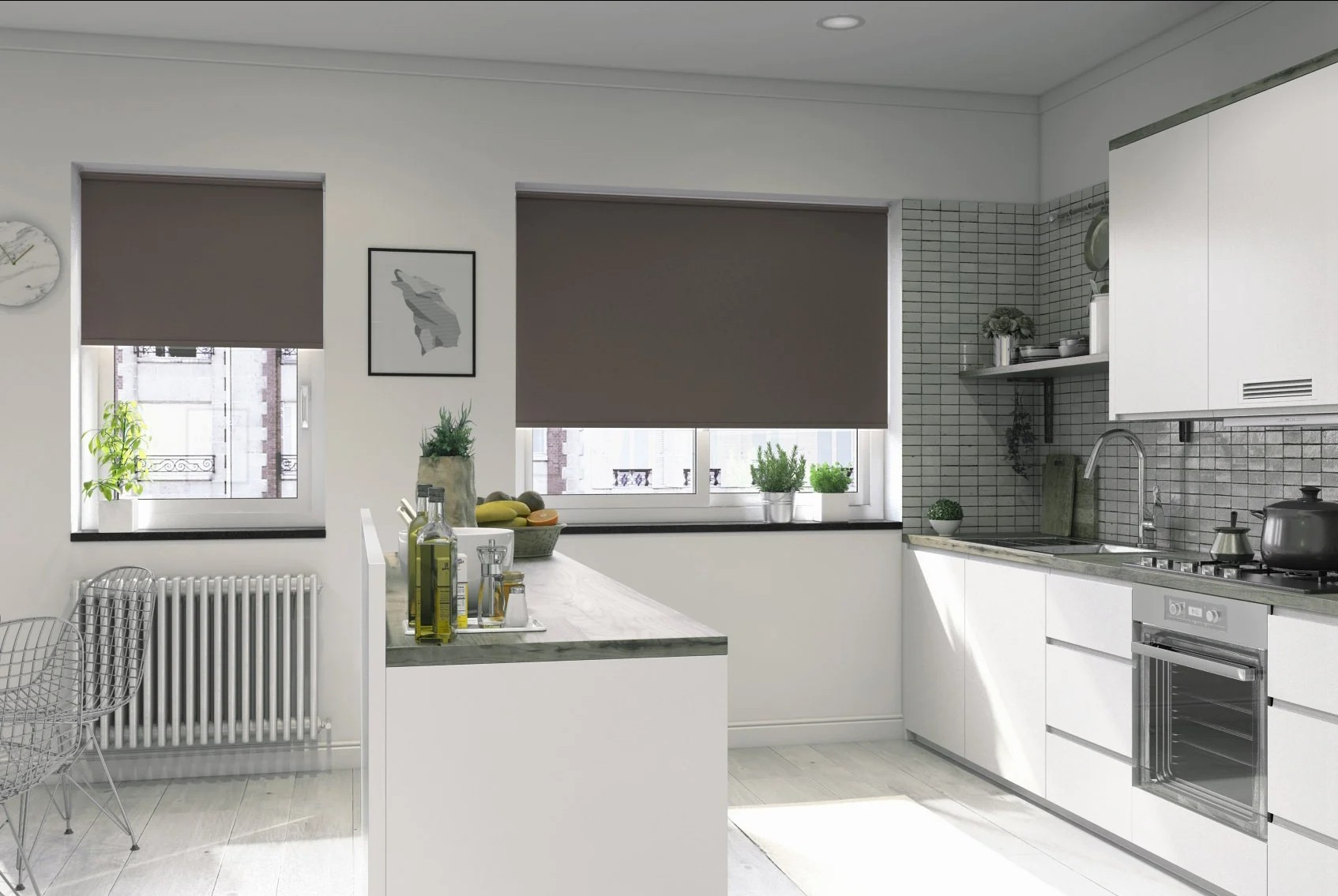 milano blackout steel easytwist no drill roller blind
