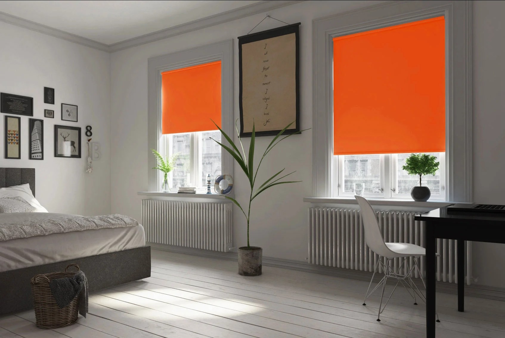 milano blackout tangerine easytwist no drill roller blind