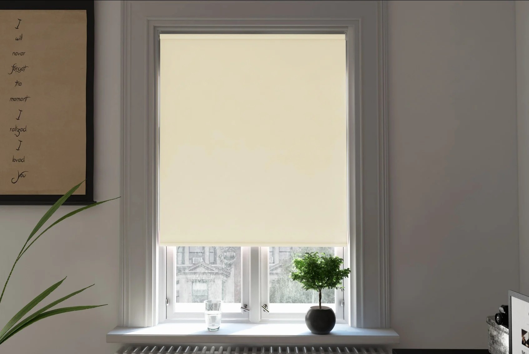 milano blackout vanilla easytwist no drill roller blind