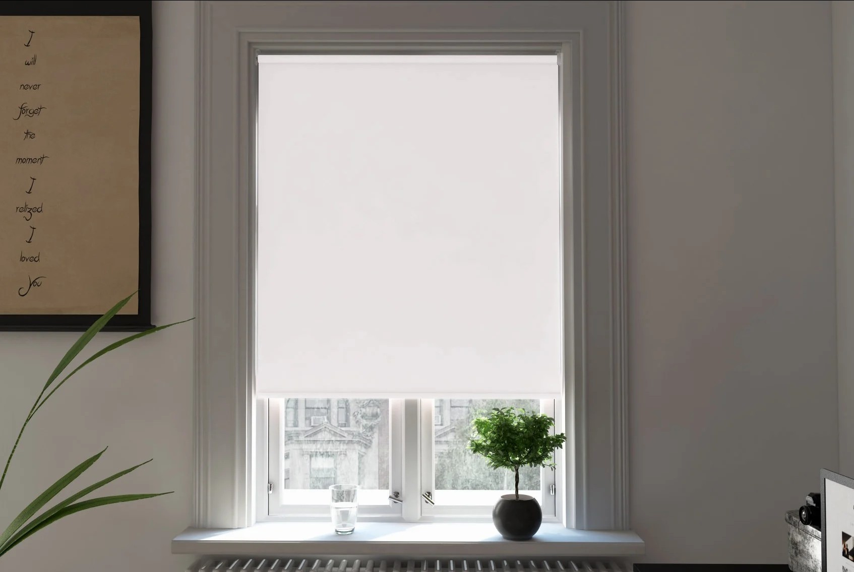 milano blackout white easytwist no drill roller blind