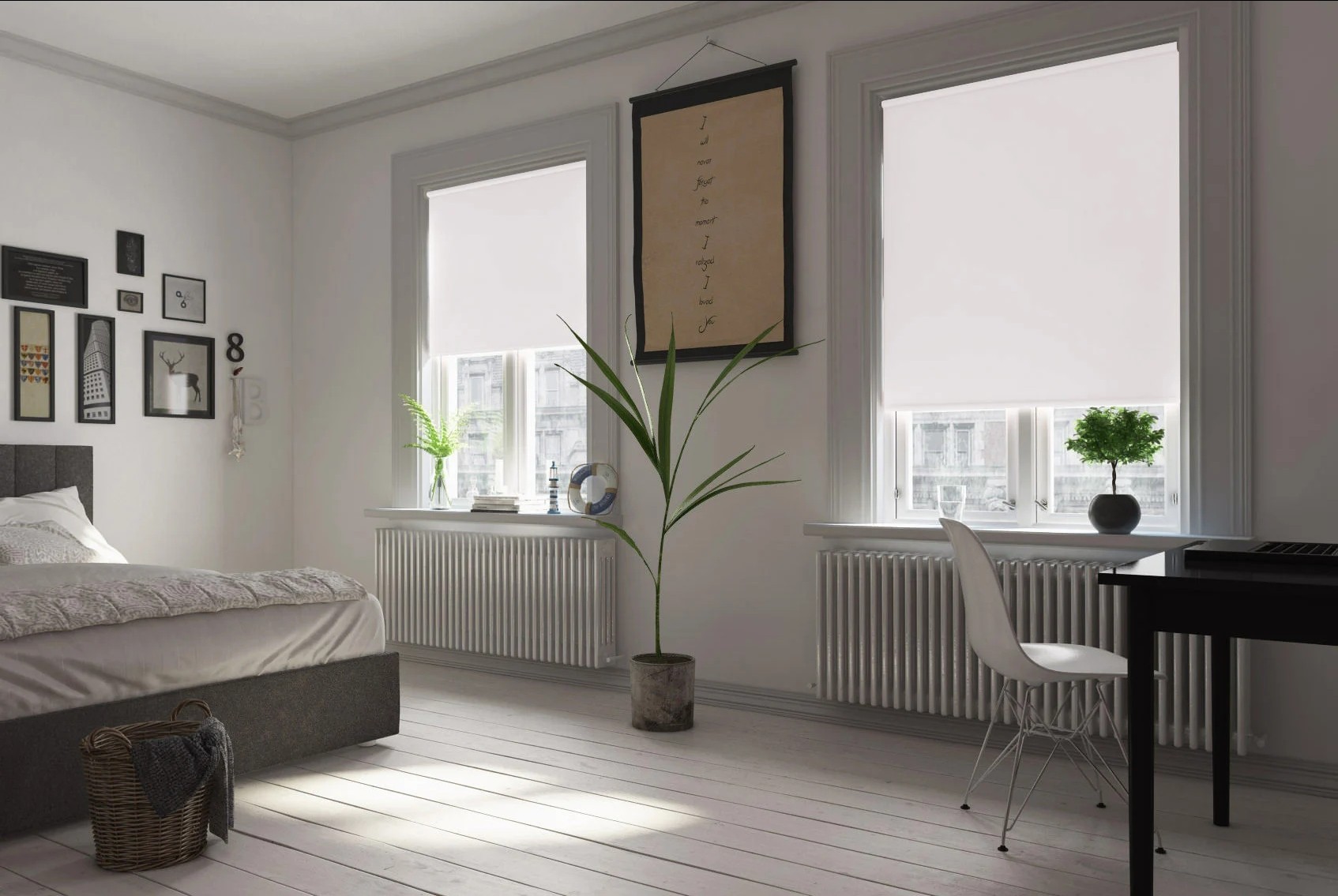 milano blackout white easytwist no drill roller blind