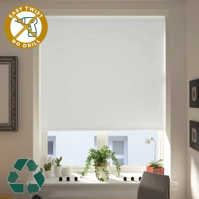 Reclaim Blackout Cool Grey EasyTwist No Drill Roller Blind