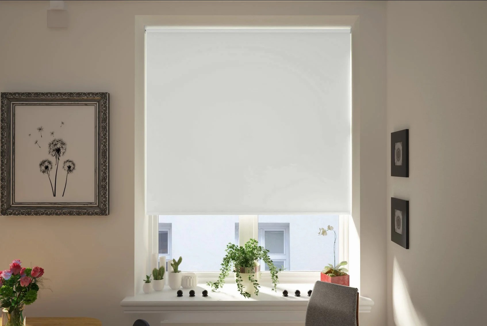 reclaim blackout cool grey easytwist no drill roller blind