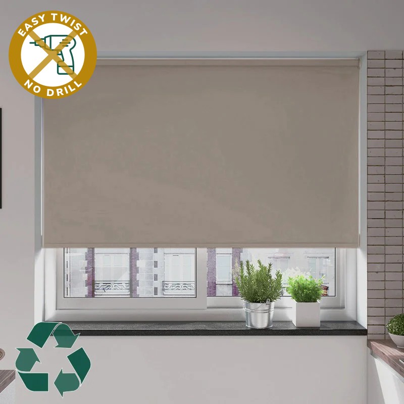 Reclaim Blackout Driftwood EasyTwist No Drill Roller Blind