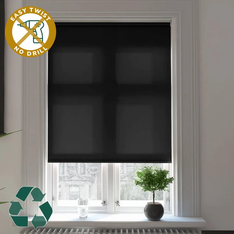 Reclaim Dimout Deep Grey EasyTwist No Drill Roller Blind