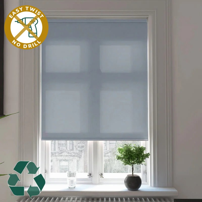 Reclaim Dimout Space Grey EasyTwist No Drill Roller Blind