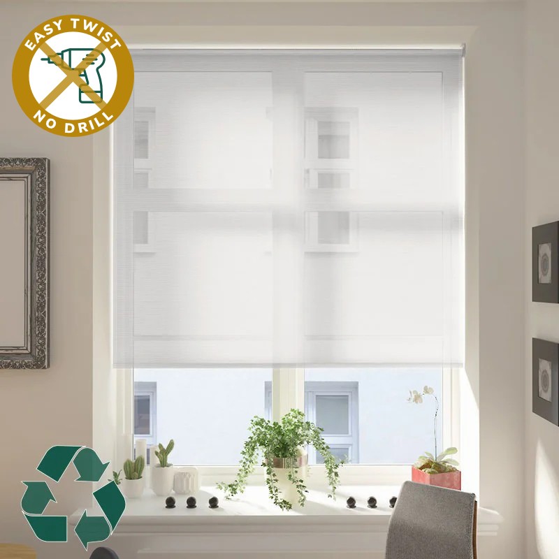 Reclaim Reflect Screen Latte EasyTwist No Drill Roller Blind