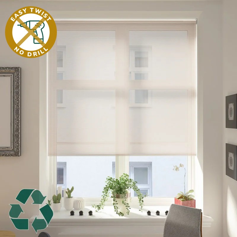 Reclaim Reflect Screen Sand EasyTwist No Drill Roller Blind