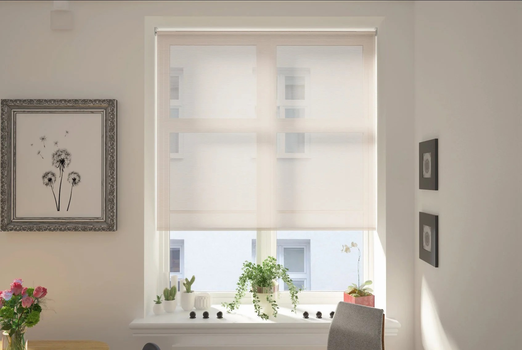 reclaim reflect screen sand easytwist no drill roller blind