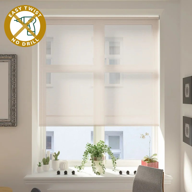Teramo Screen Beige EasyTwist No Drill Roller Blind