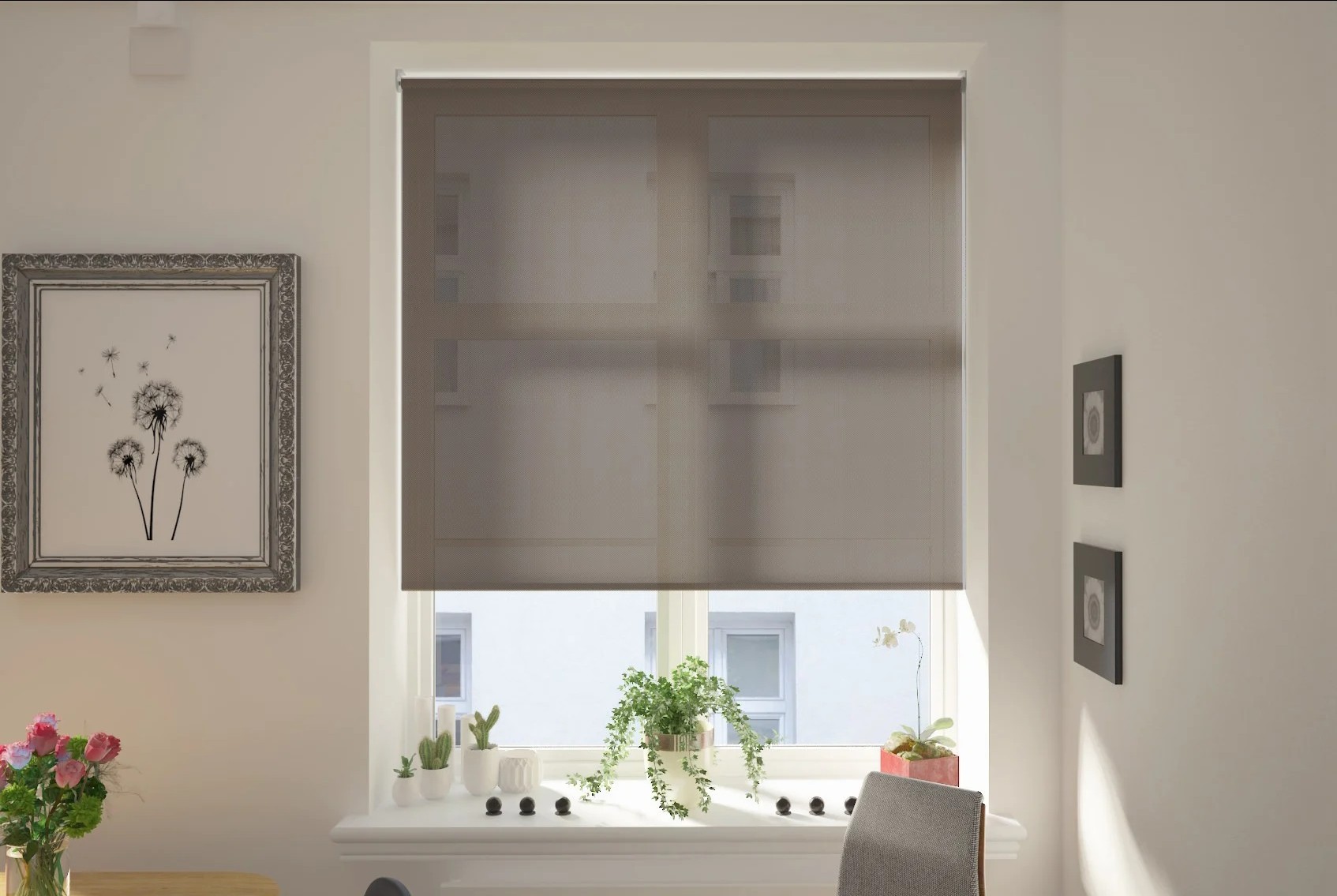 teramo screen bronze easytwist no drill roller blind