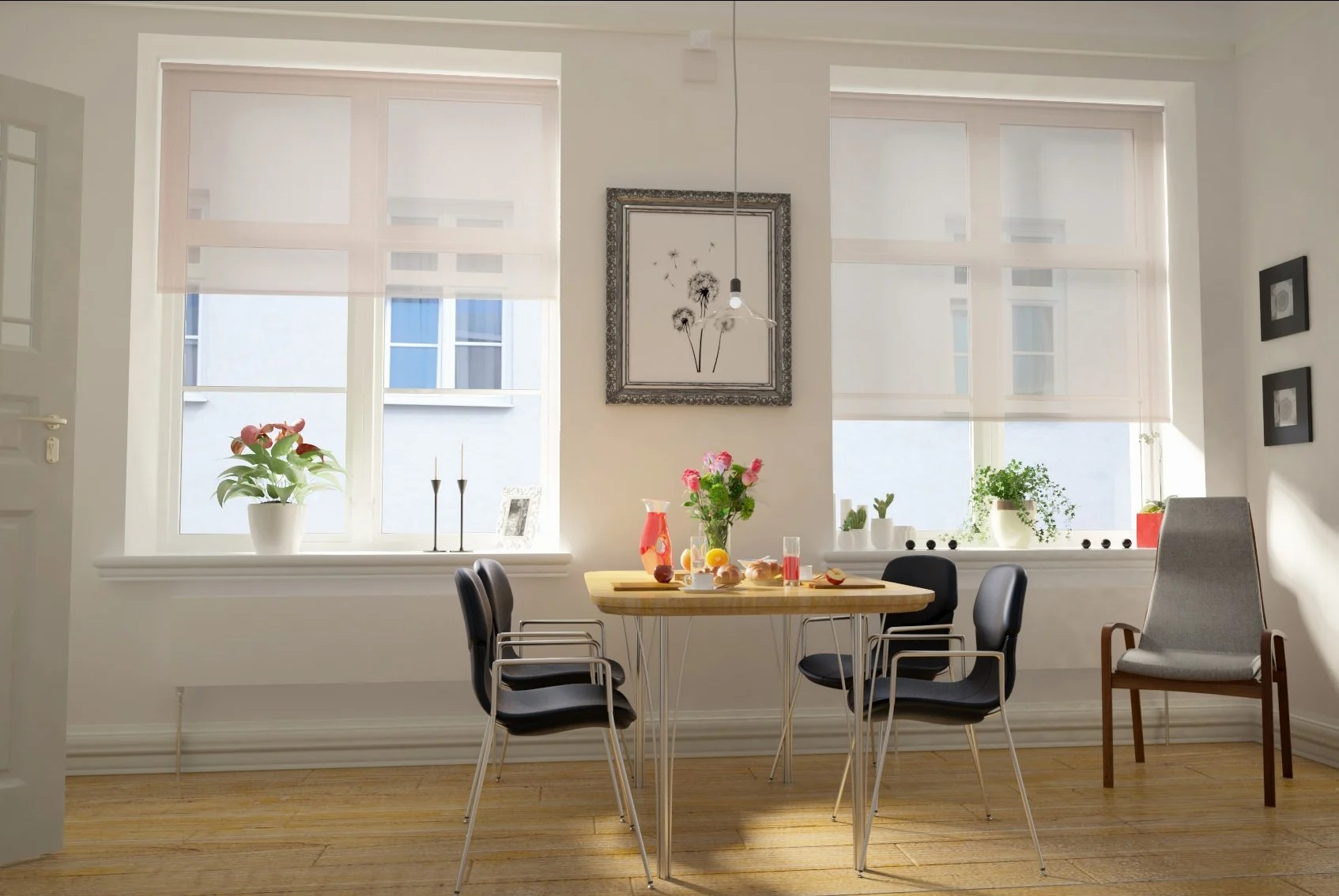 teramo reflect screen beige easytwist no drill roller blind