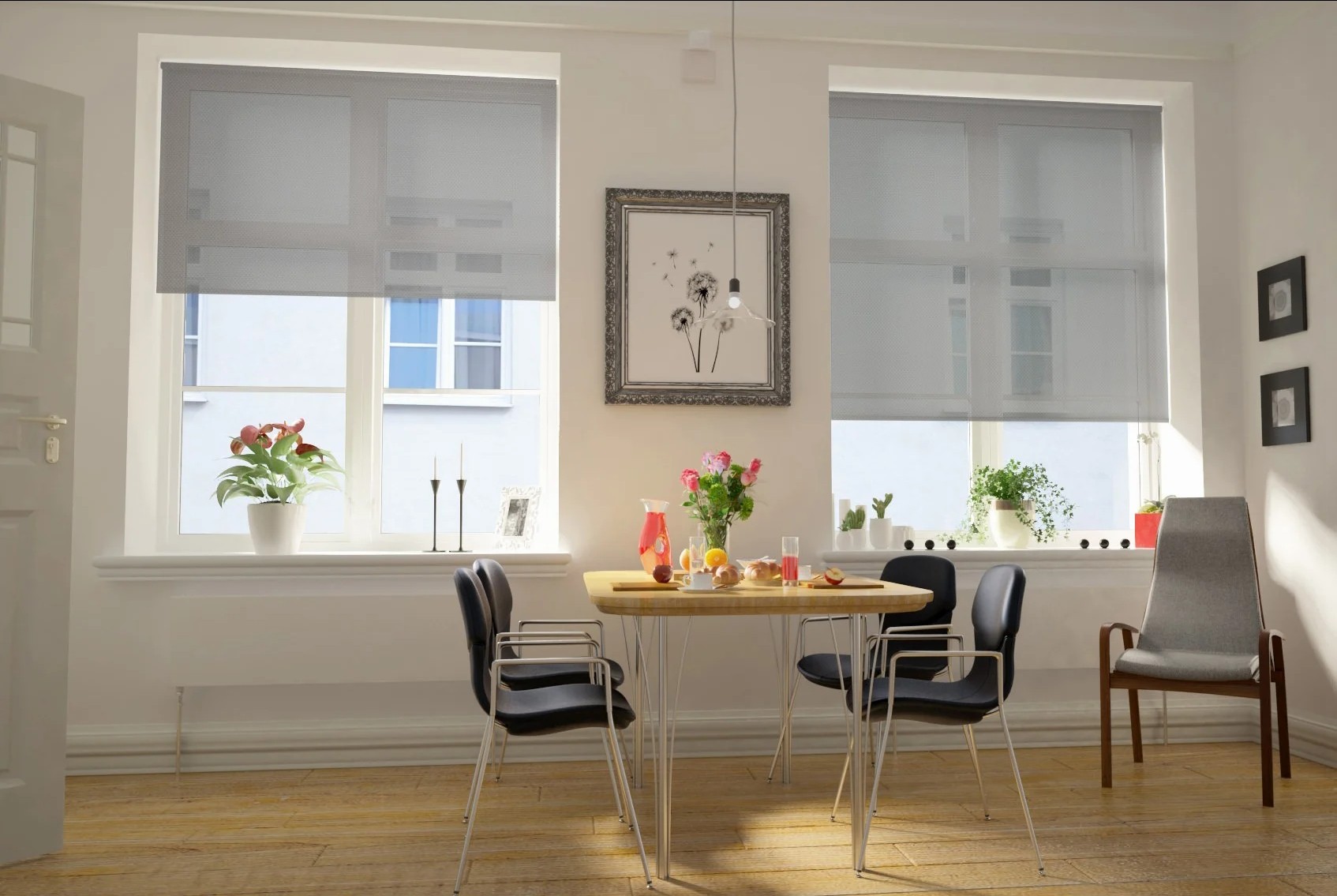 teramo reflect screen mid grey easytwist no drill roller blind