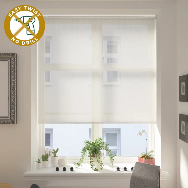 Teramo Reflect Screen White EasyTwist No Drill Roller Blind