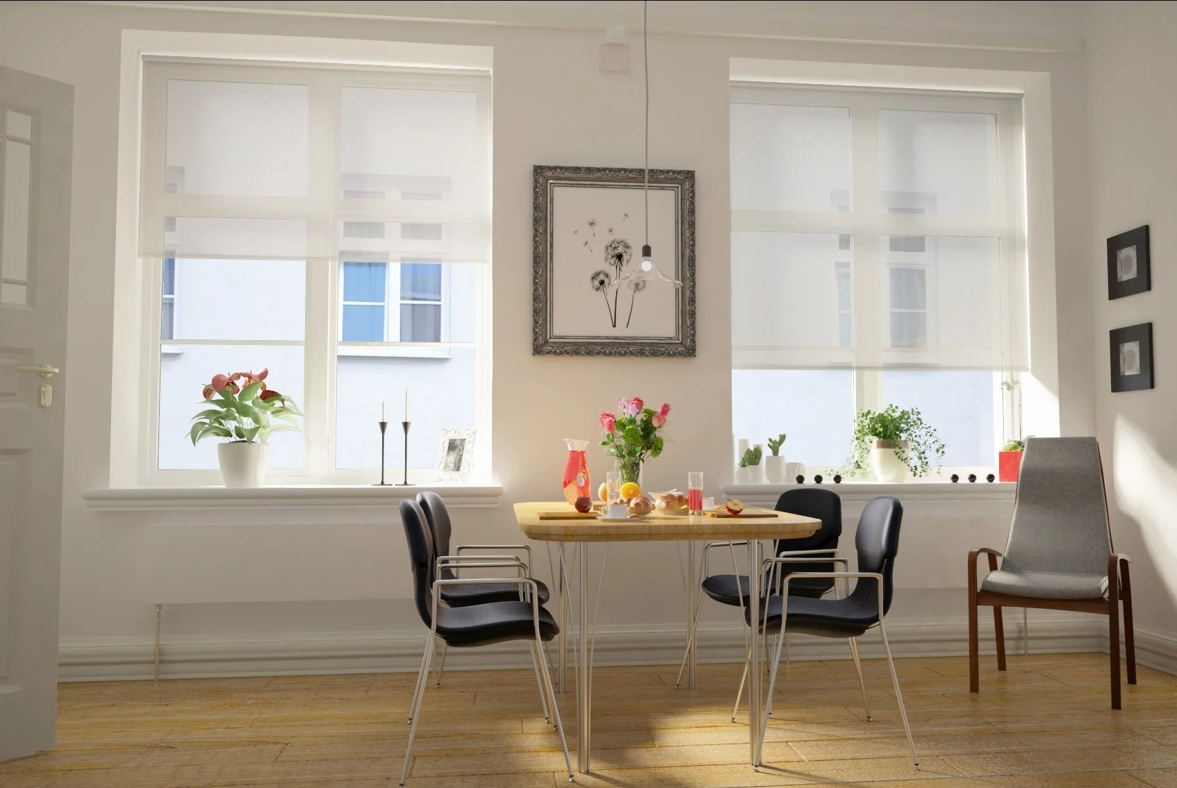 teramo screen white easytwist no drill roller blind