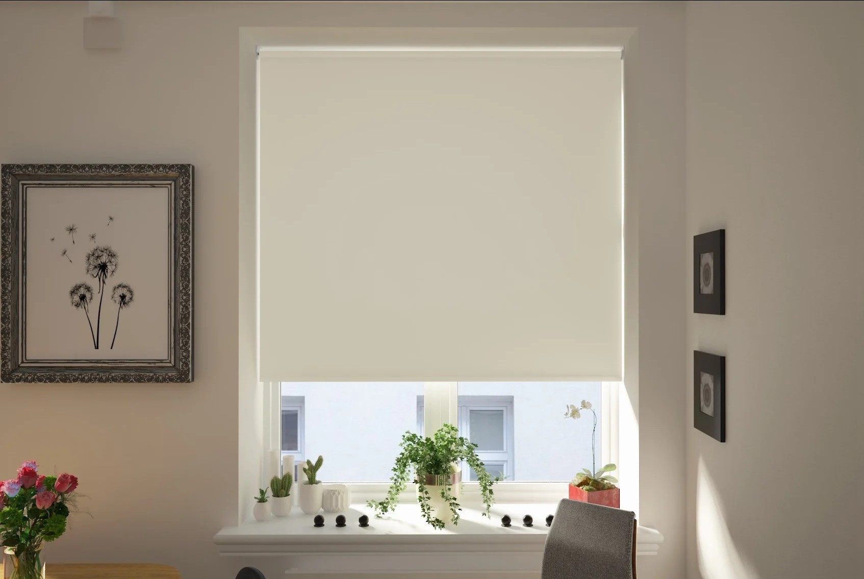 toscana blackout beige easytwist no drill roller blind