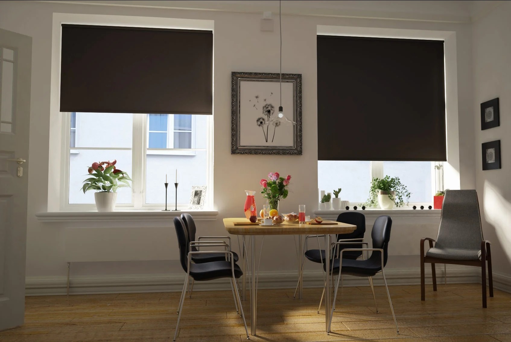 toscana blackout black easytwist no drill roller blind