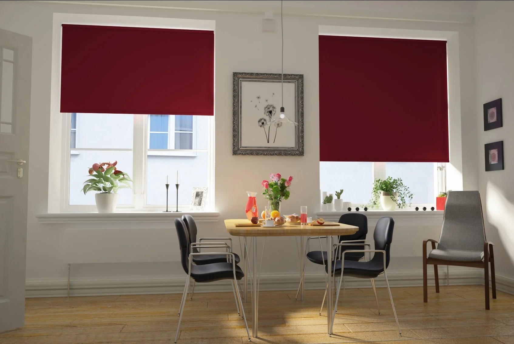 toscana blackout burgundy easytwist no drill roller blind