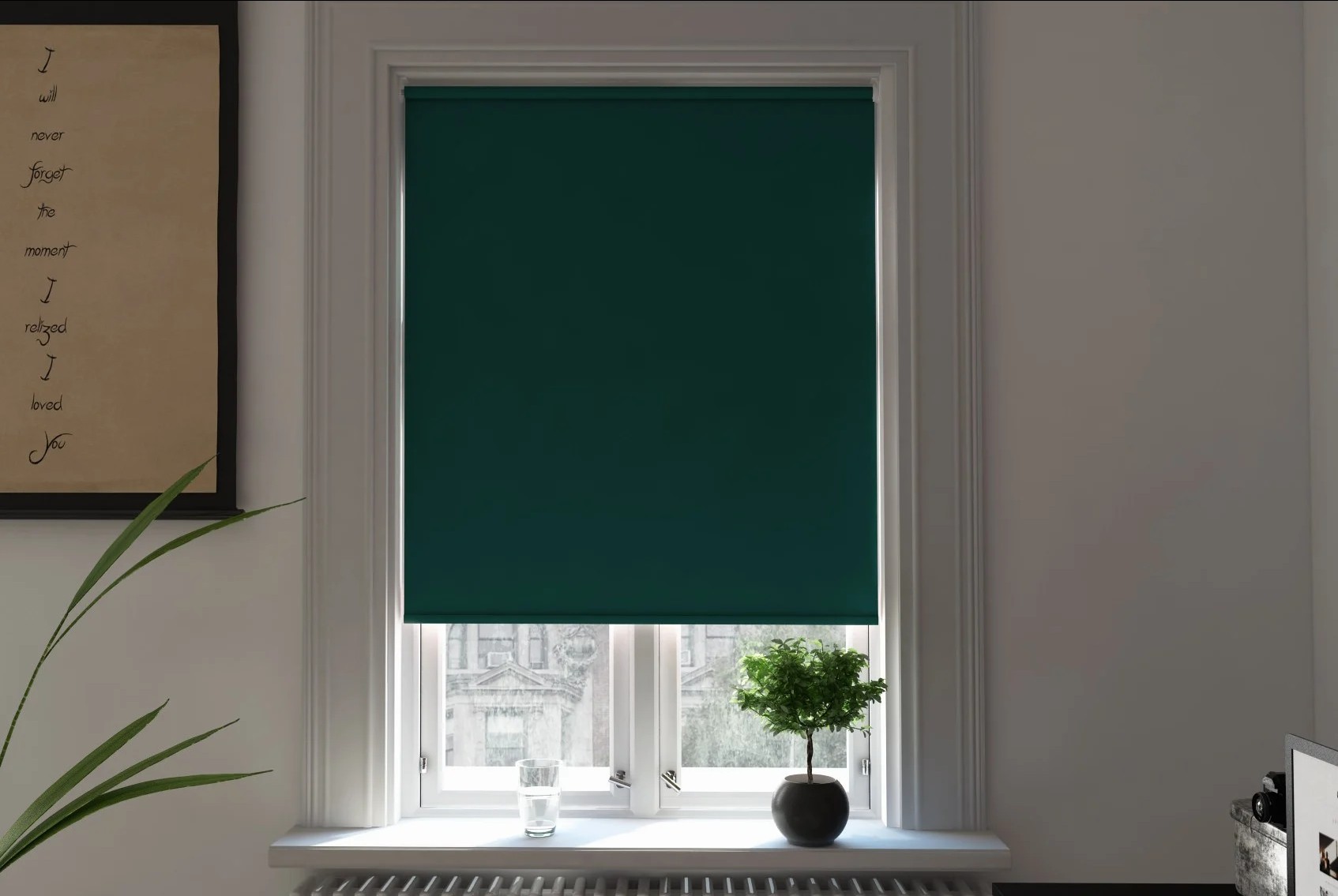 toscana blackout dark green easytwist no drill roller blind