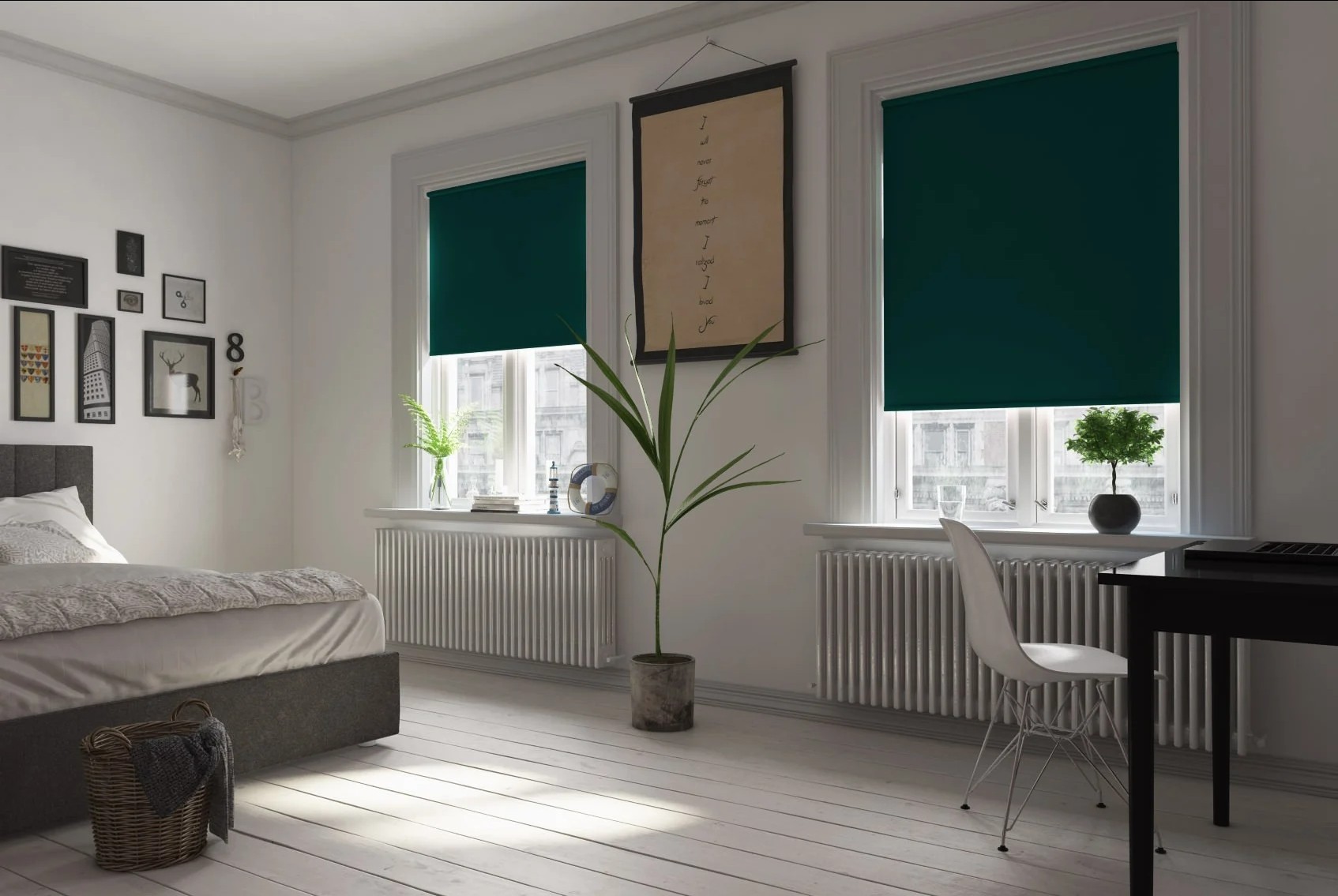 toscana blackout dark green easytwist no drill roller blind