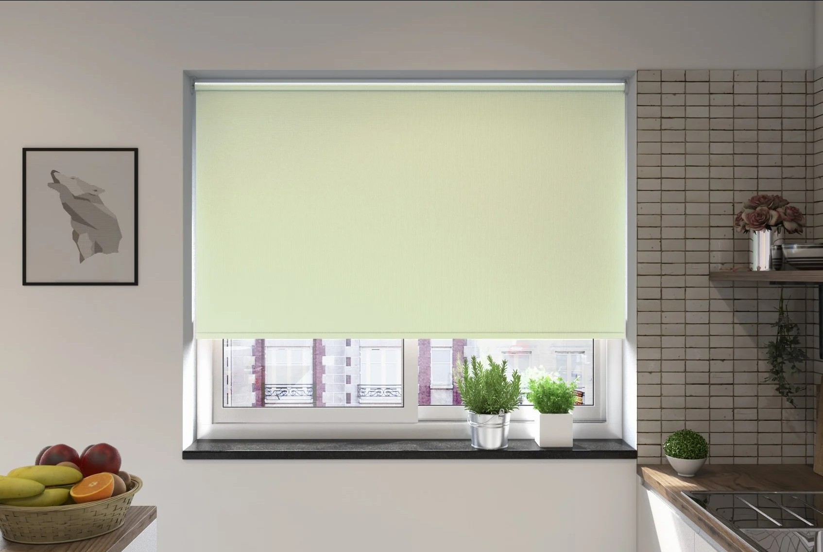 toscana blackout mint green easytwist no drill roller blind