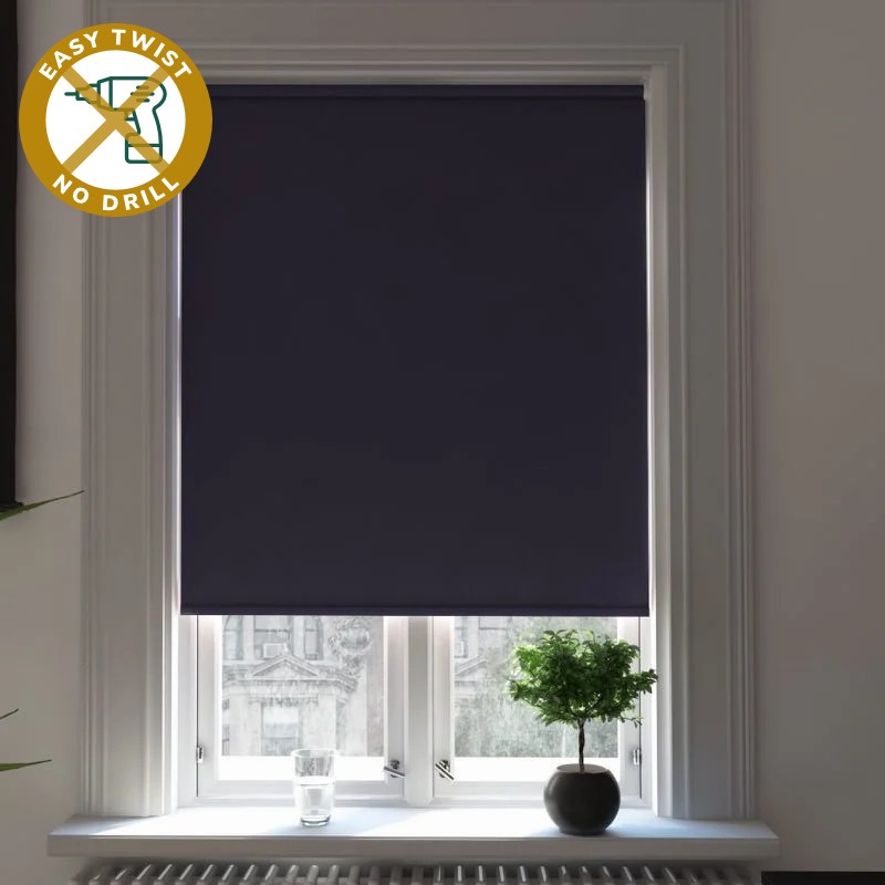 Toscana Blackout Navy EasyTwist No Drill Roller Blind