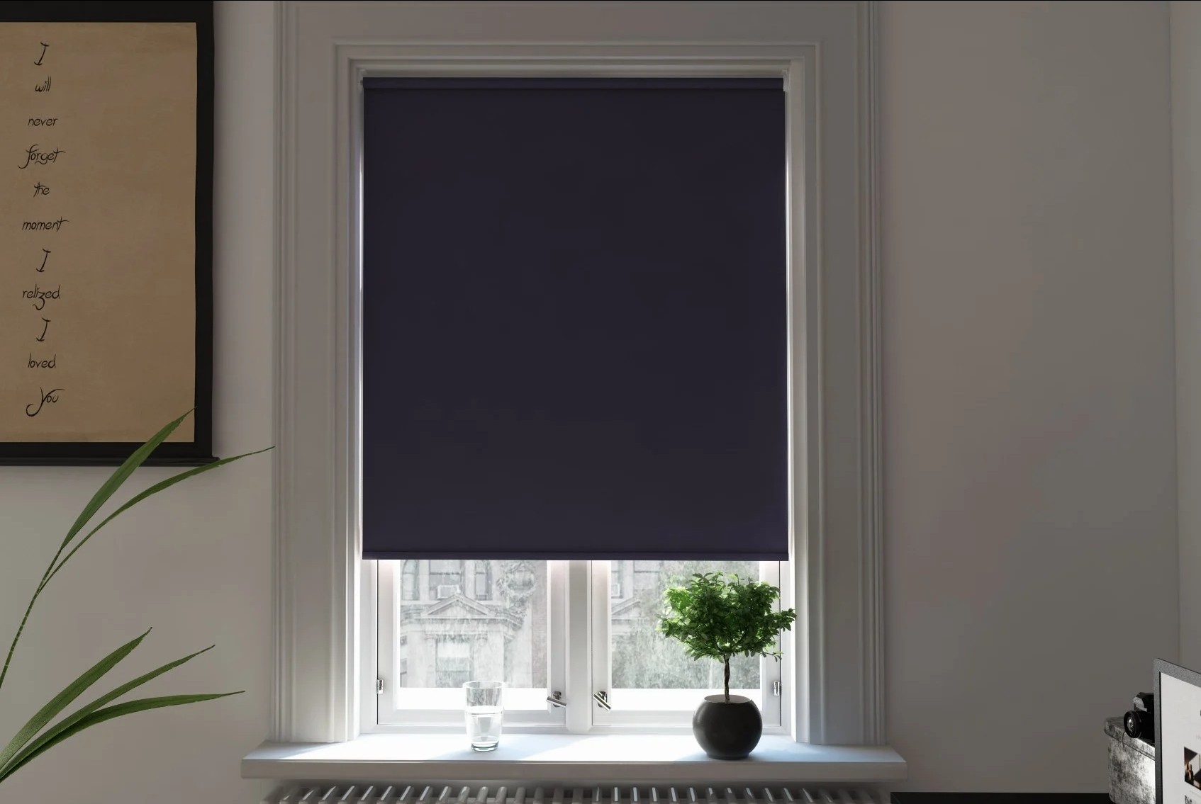 toscana blackout navy easytwist no drill roller blind