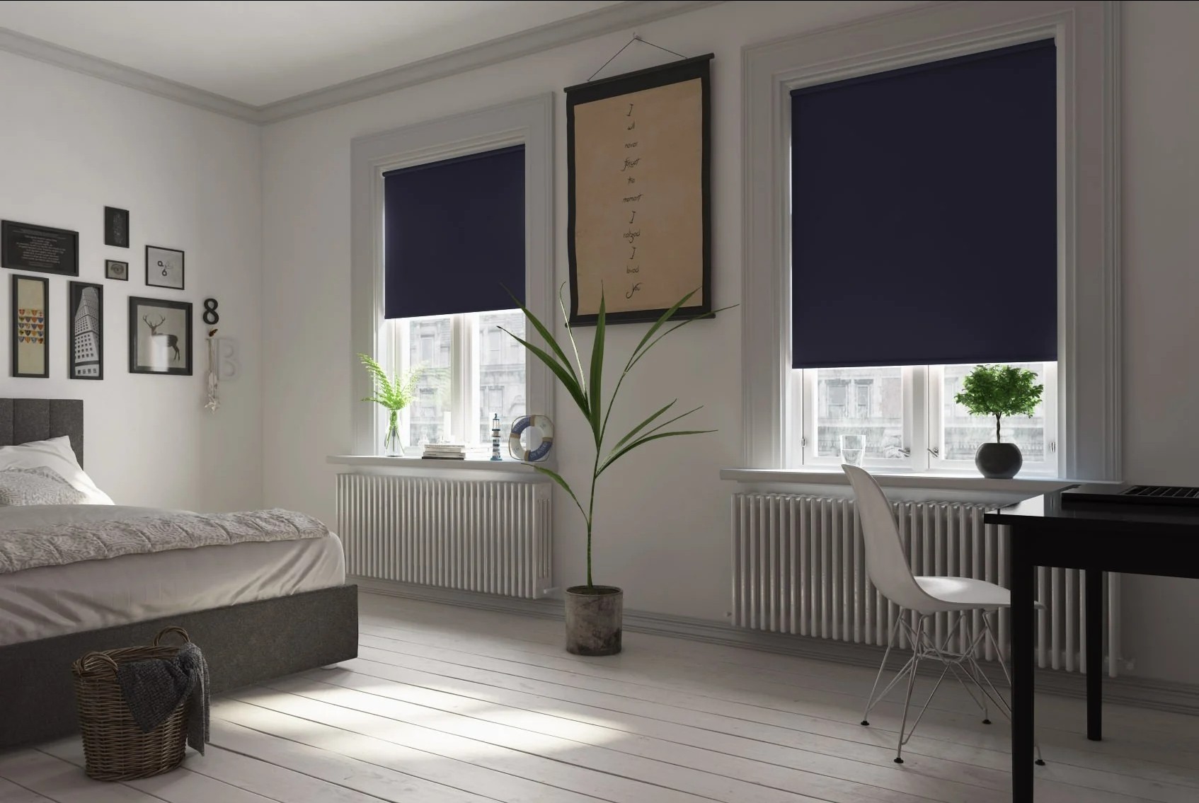 toscana blackout navy easytwist no drill roller blind