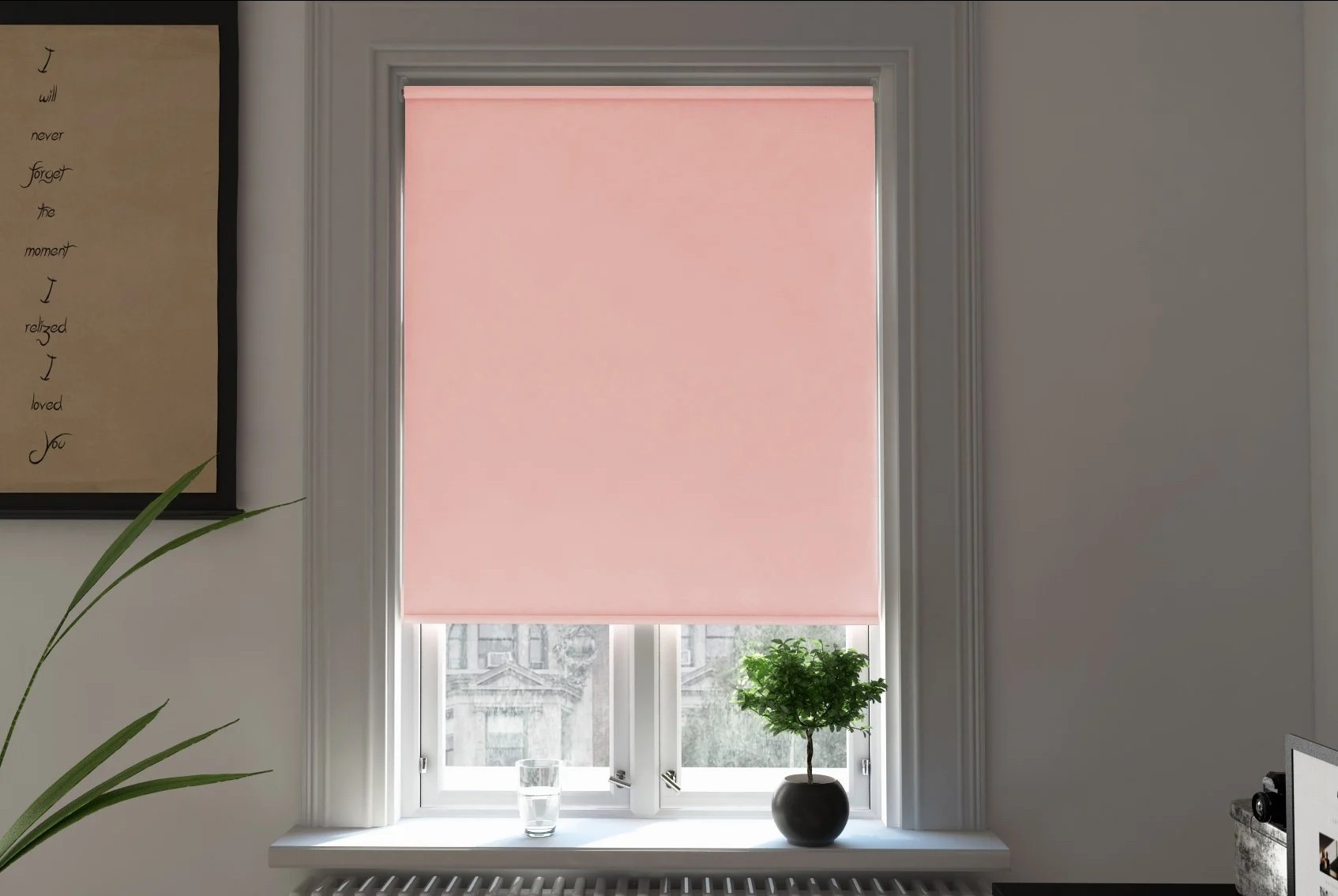 toscana blackout pink easytwist no drill roller blind