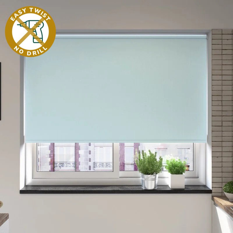 Toscana Blackout Sky Blue EasyTwist No Drill Roller Blind