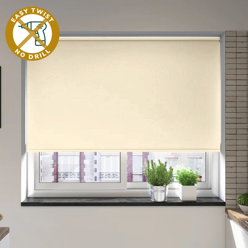 Toscana Blackout Vanilla EasyTwist No Drill Roller Blind