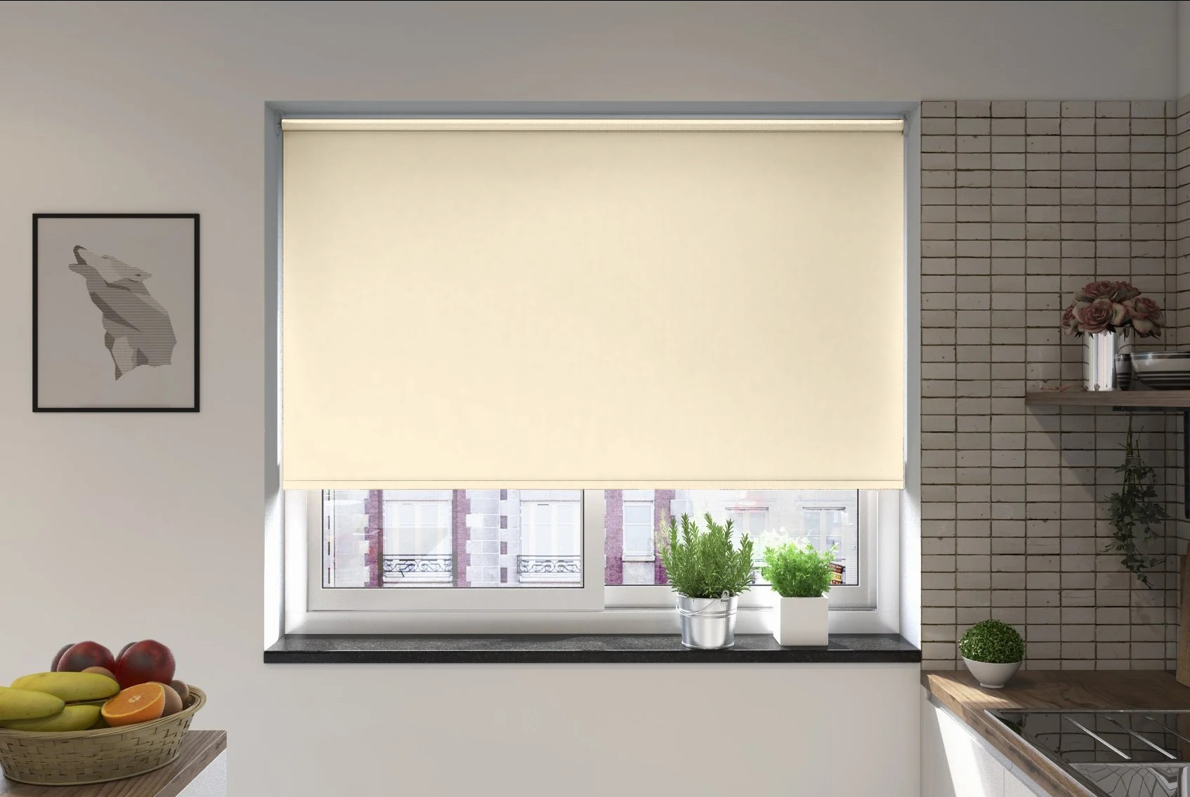 toscana blackout vanilla easytwist no drill roller blind