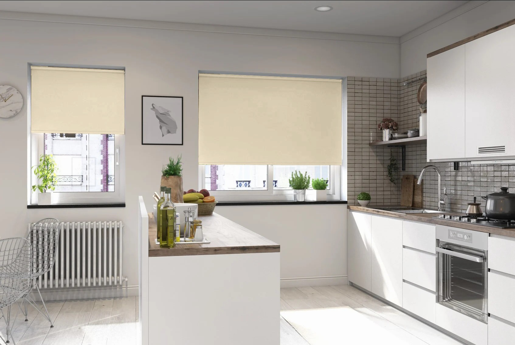 toscana blackout vanilla easytwist no drill roller blind