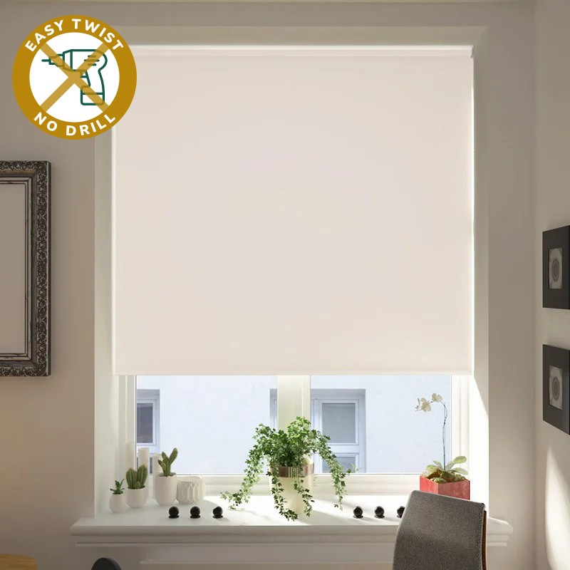 Toscana Reflect Blackout White EasyTwist No Drill Roller Blind