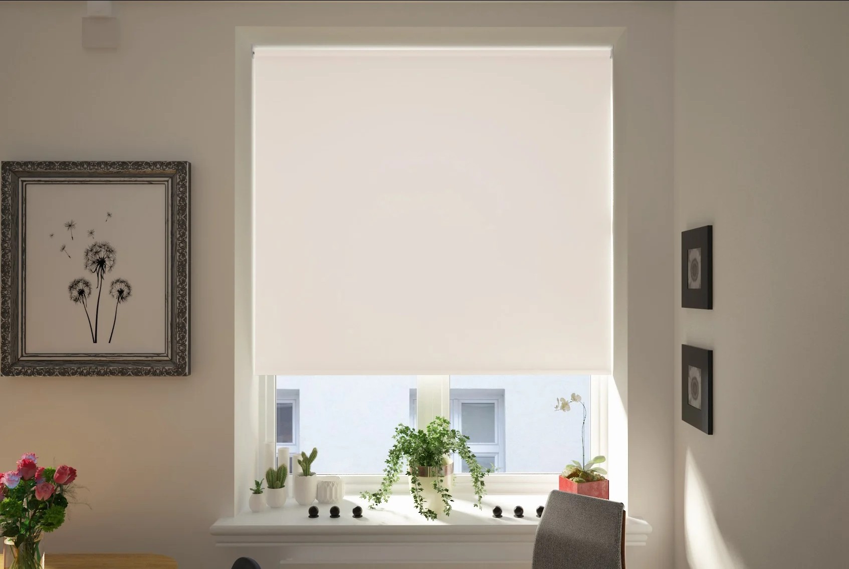 toscana reflect blackout white easytwist no drill roller blind