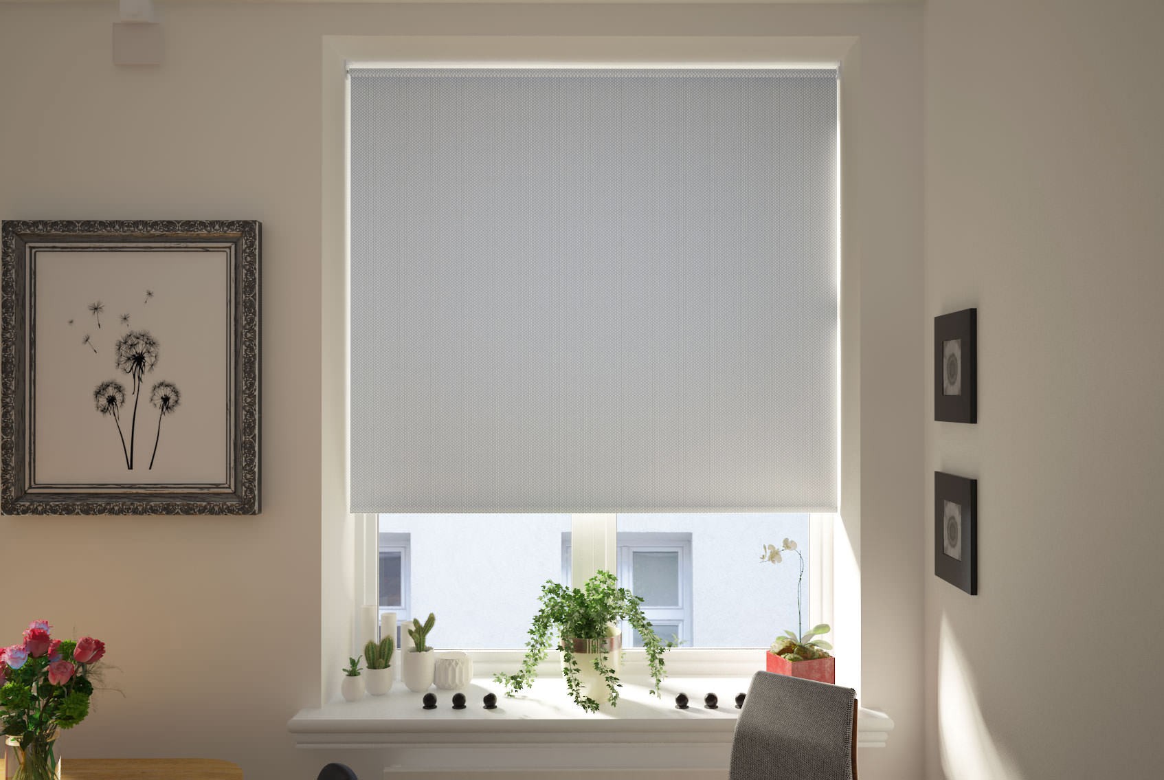 udine blackout light grey easytwist no drill roller blind