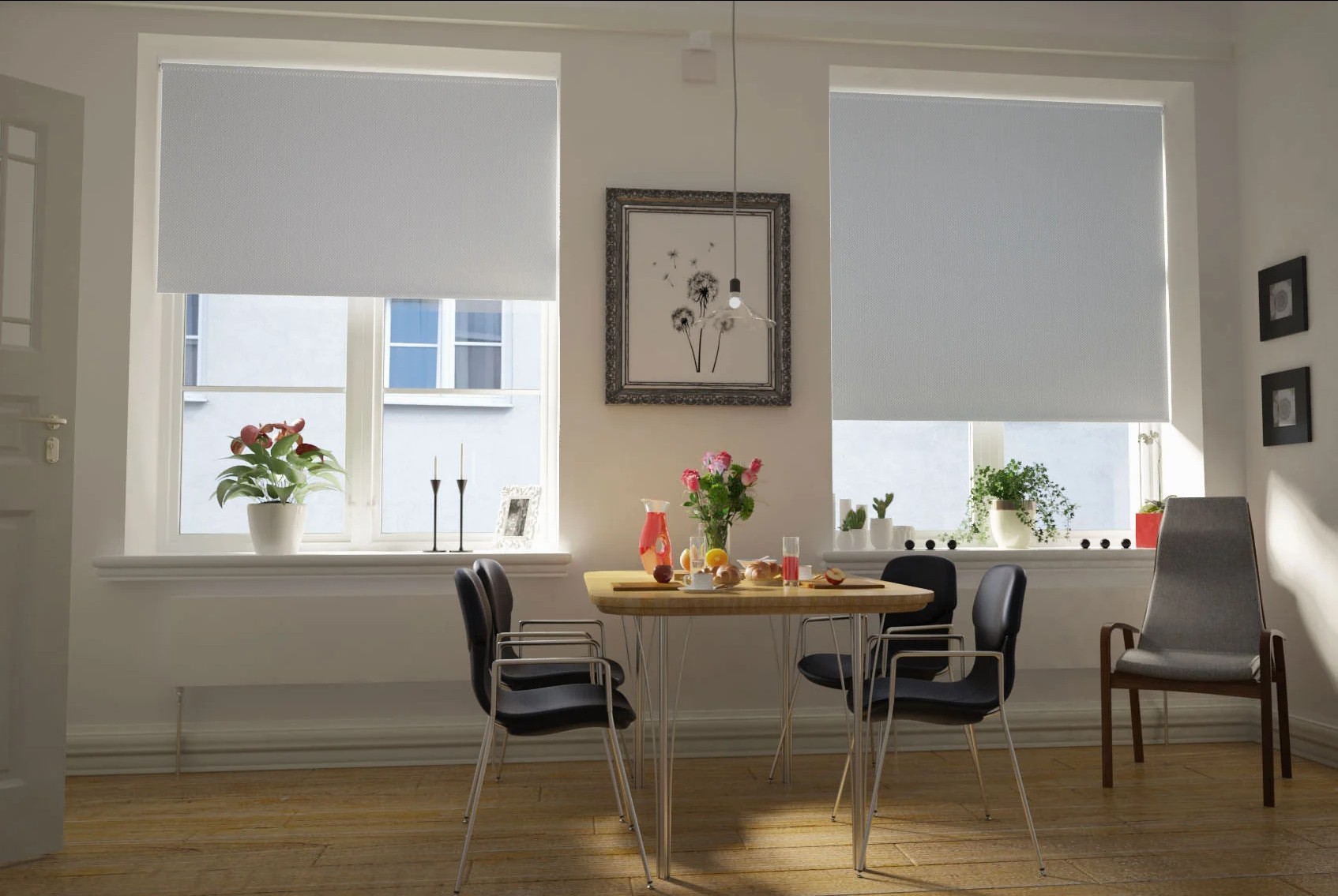 udine blackout light grey easytwist no drill roller blind