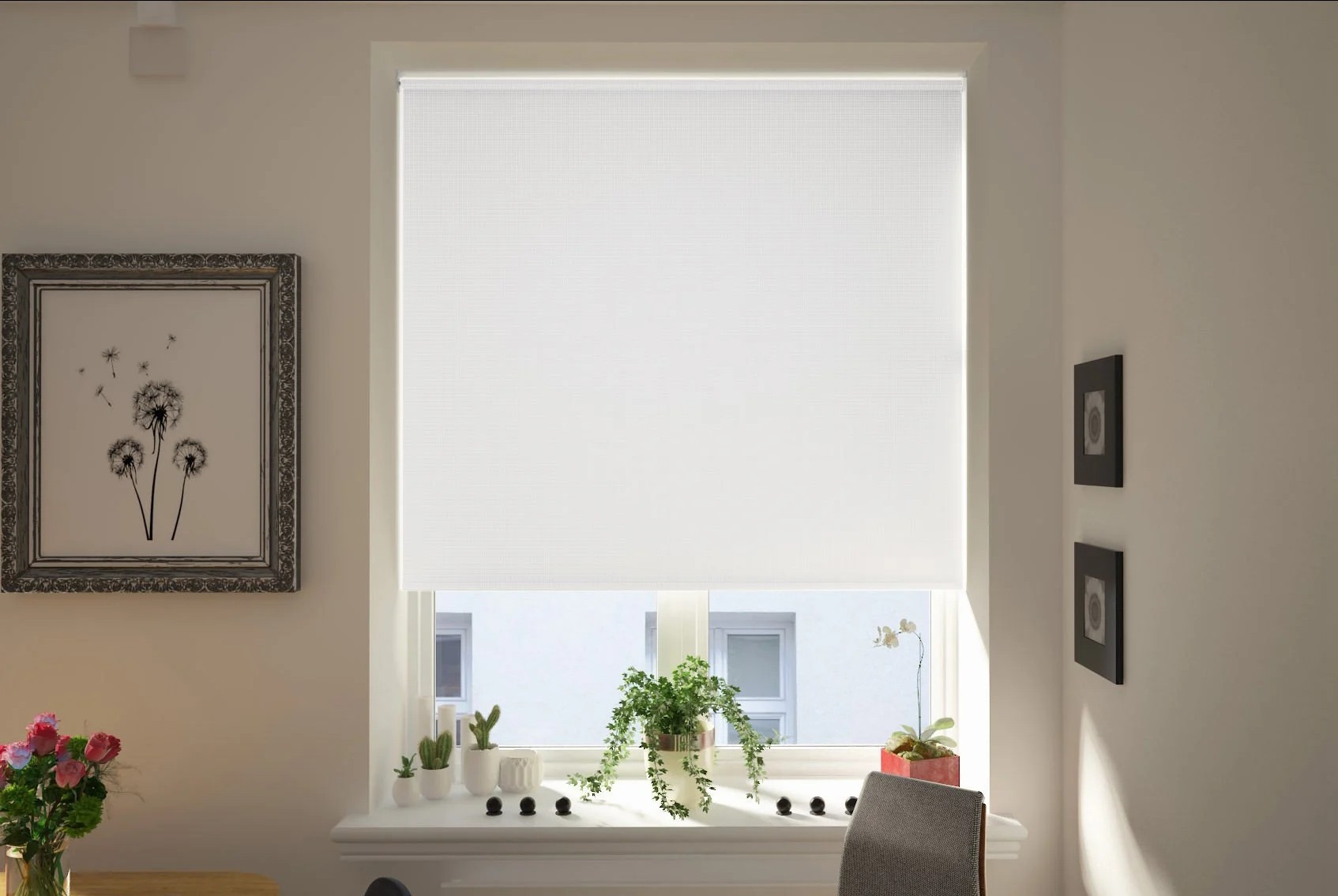 udine blackout white easytwist no drill roller blind