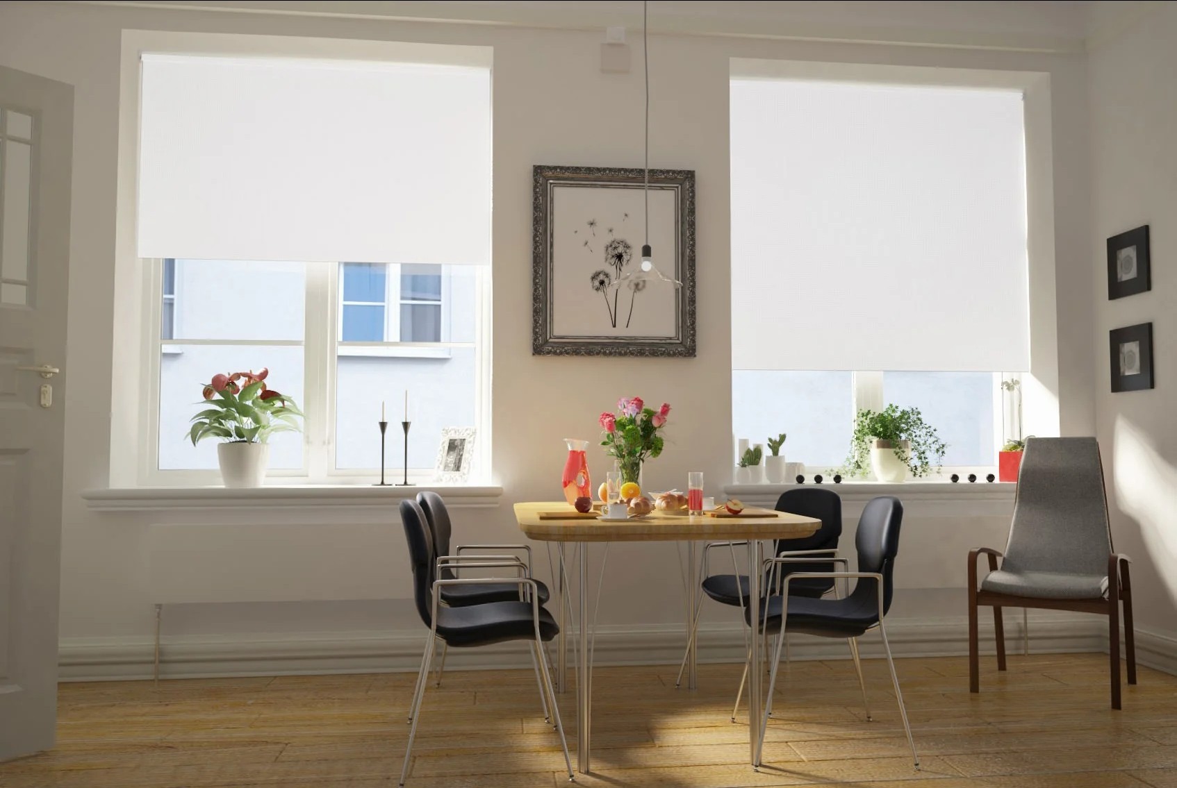 udine blackout white easytwist no drill roller blind