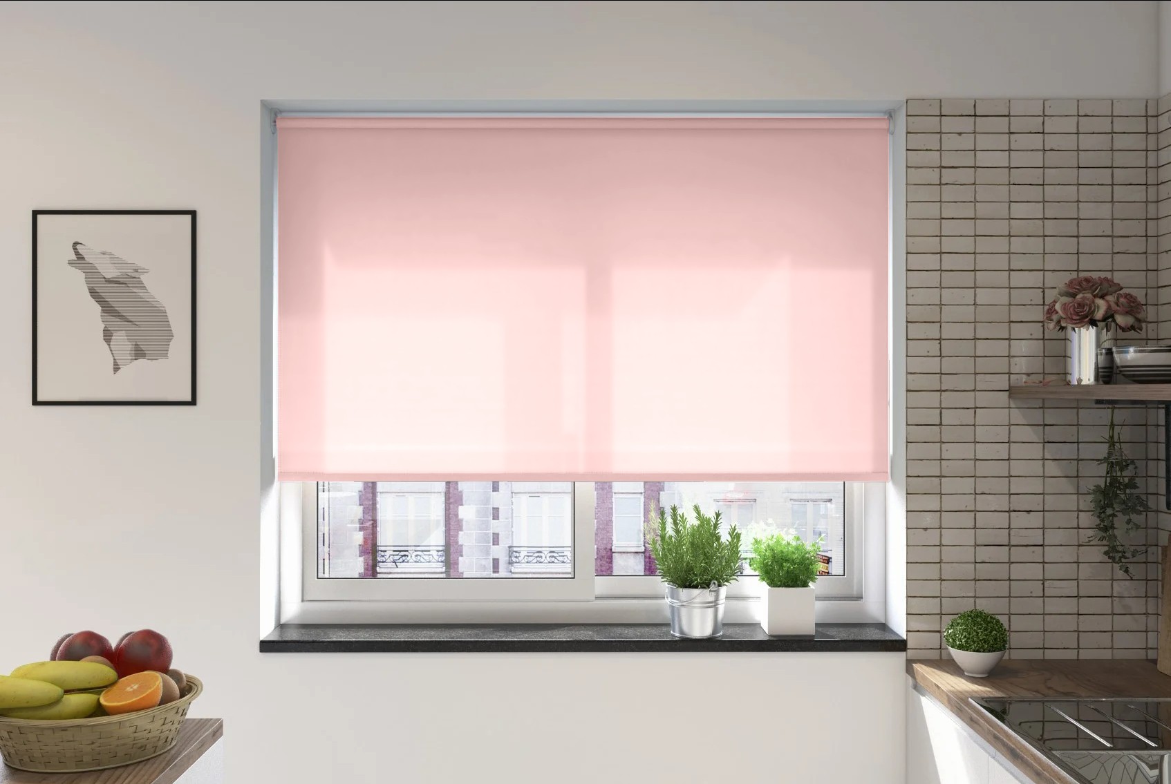 verona dimout dusty pink easytwist no drill roller blind