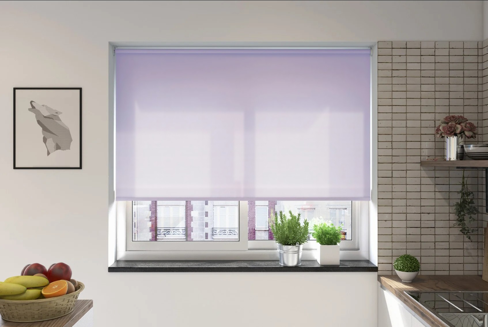 verona dimout heather easytwist no drill roller blind