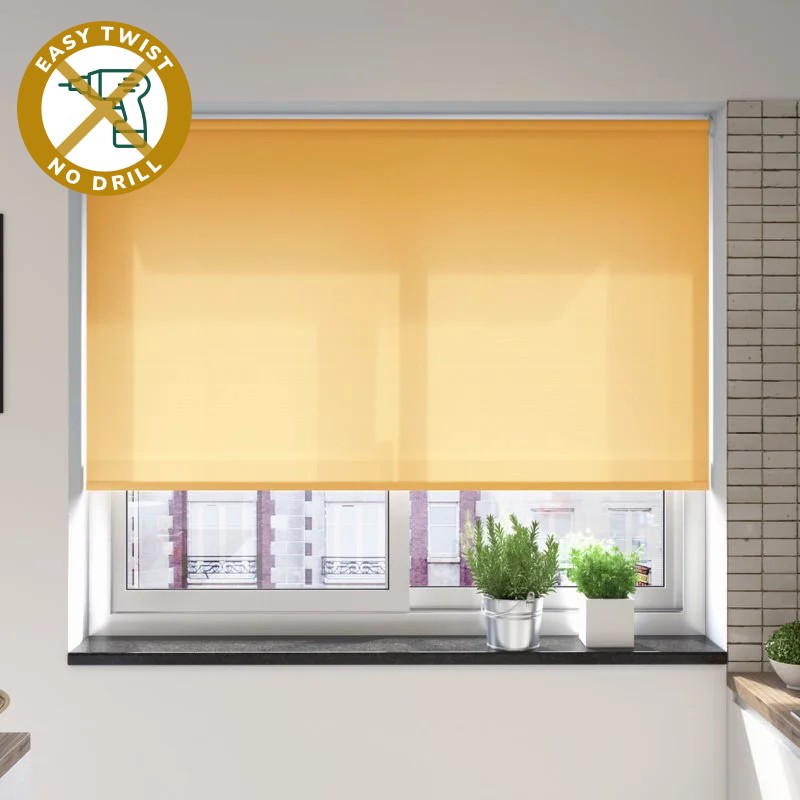 Verona Dimout Mustard EasyTwist No Drill Roller Blind